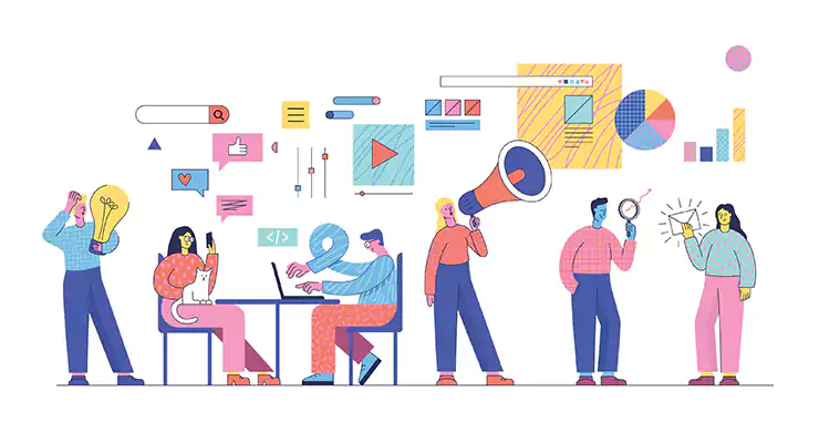o-que-e-marketing-confira-o-guia-completo- Ilustração para mostrar Estratégias de marketing digital