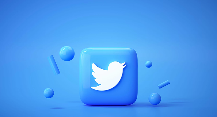 logo do twitter em 3D